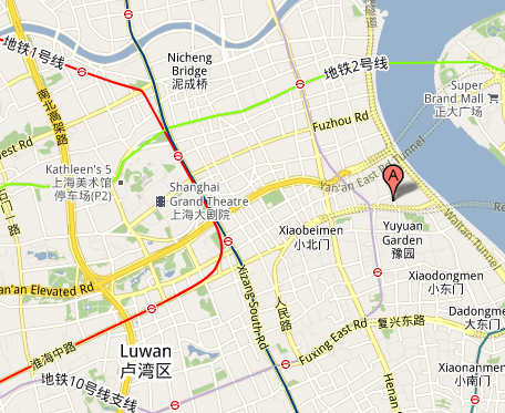 Landkarte des des Shanghai Xingyu Hotels